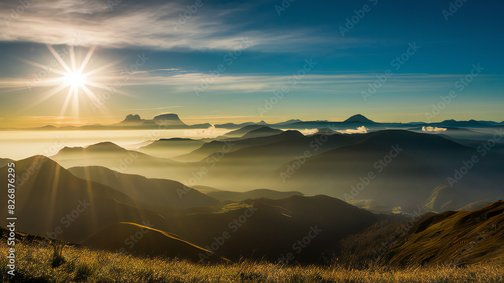  Mountain Landscape at Sunset: Majestic Evening Glow