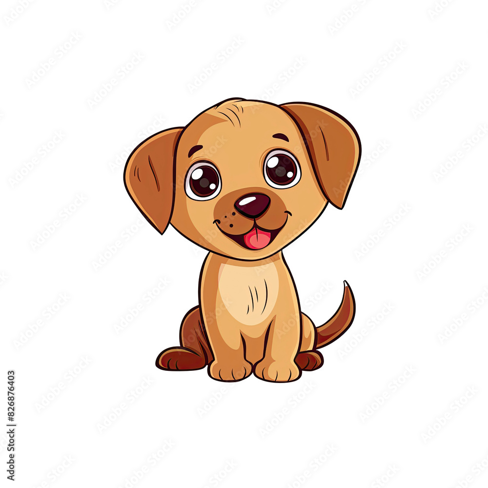 Obraz premium A Funny Cartoon Dog, Cartoon Illustration