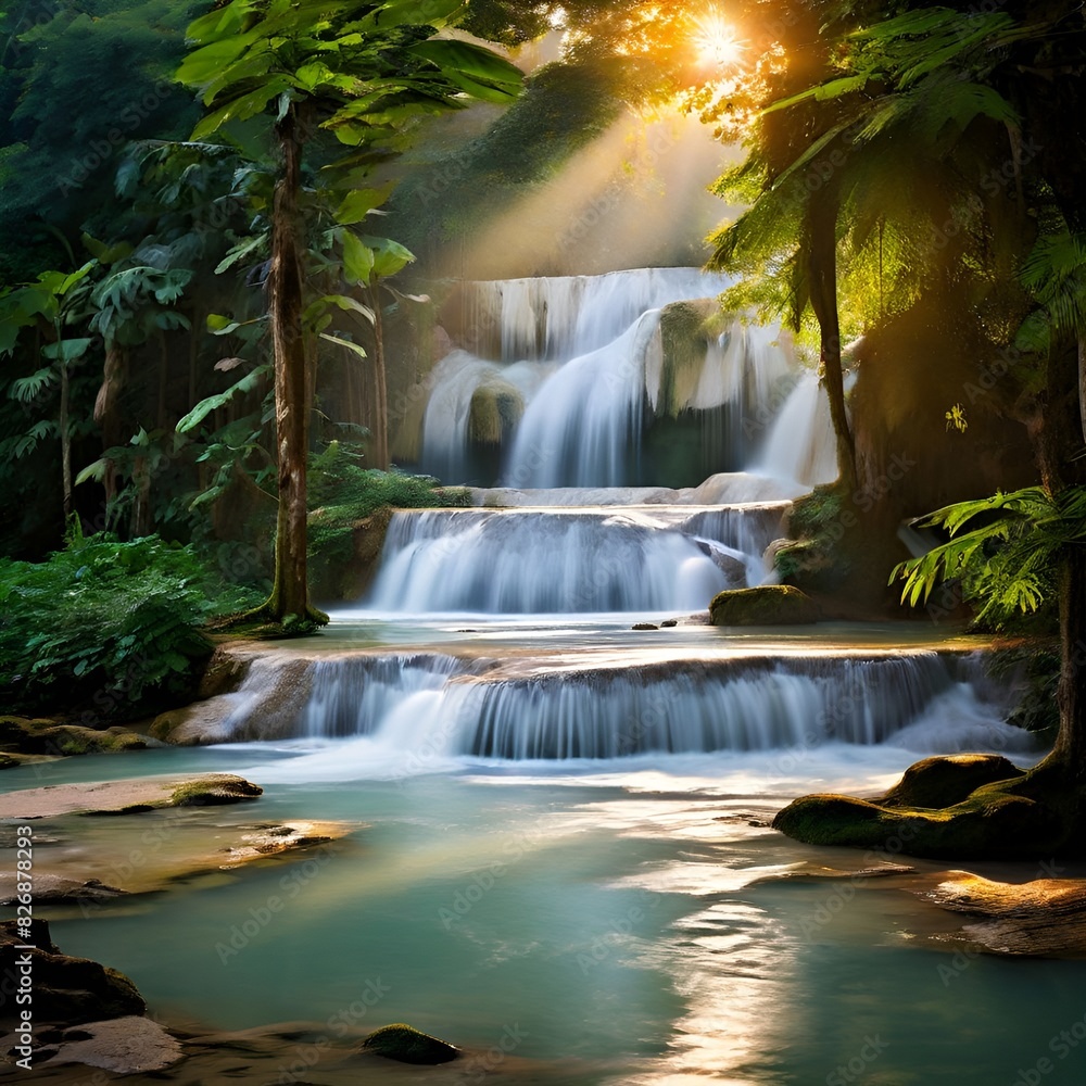 Obraz premium waterfall in the forest