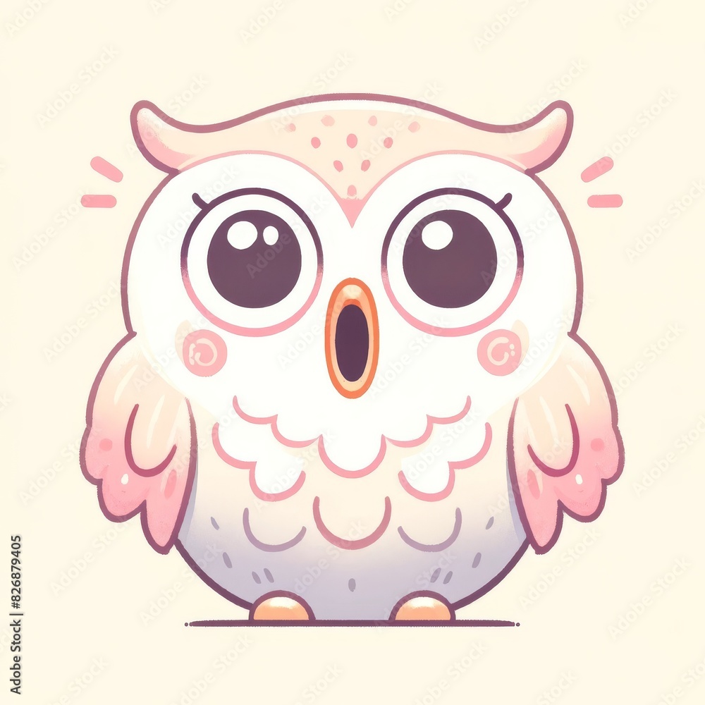 A cute cartoon owl with wide eyes and an open mouth, looking surprised. A cute cartoon owl with wide eyes and an open mouth, looking surprised.