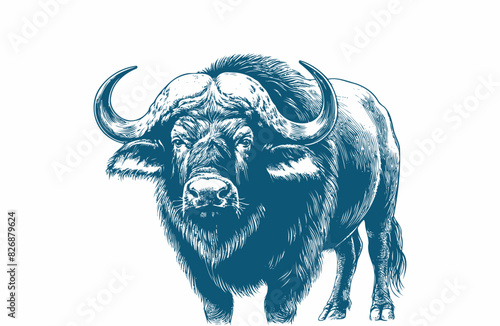 buffalo vintage illustration. isolated on white background