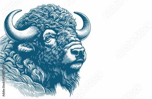 buffalo vintage illustration. isolated on white background