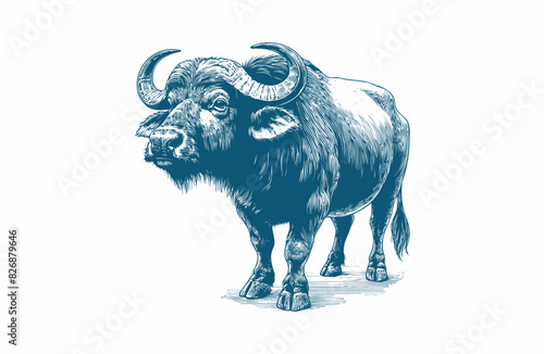 buffalo vintage illustration. isolated on white background