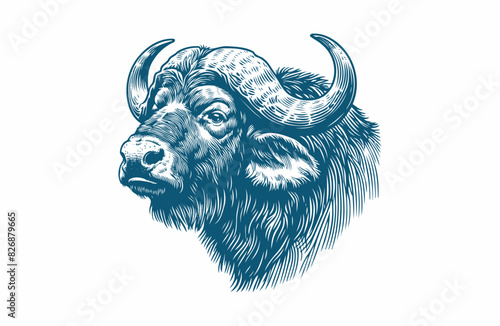 buffalo vintage illustration. isolated on white background