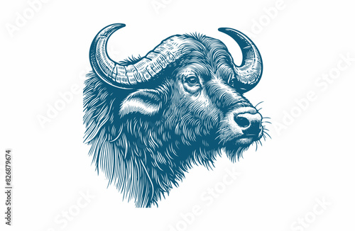 buffalo vintage illustration. isolated on white background