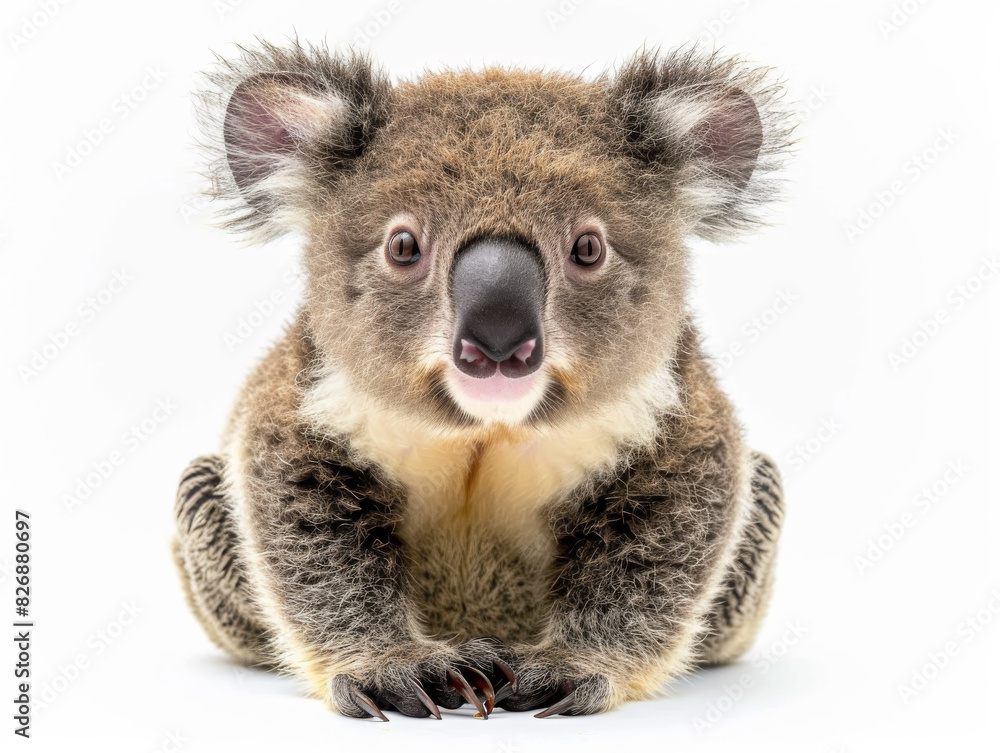 Baby koala sitting isolated on a white background Baby koala sitting isolated on a white background