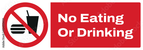 ISO prohibition safety signs_no eating or drinking landscape size 1/2 a4,a3,a2,a1