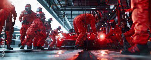 Wallpaper Mural An intense atmosphere surrounds the pit crew as they work diligently behind the scenes Torontodigital.ca