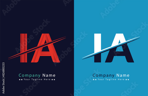 Fényképezés iA Letter logo design vector template.