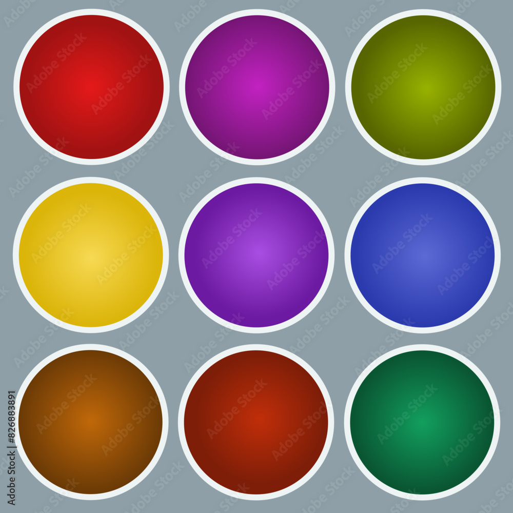 Set of round text boxes with various colors, isolated on background color Set of round text boxes with various colors, isolated on background color