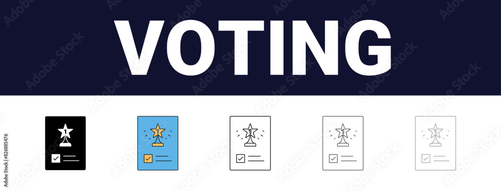 Different style election and voting icon set collection with Editable stroke. postal service, delivery, mail, post. Editable, filled, outline, line and stroke style can be used for web, mobile, ui, Different style election and voting icon set collection with Editable stroke. postal service, delivery, mail, post. Editable, filled, outline, line and stroke style can be used for web, mobile, ui,