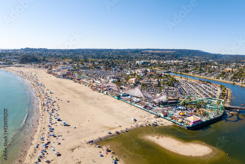 Santa Cruz Beach Boardwalk on Clear Summer Day