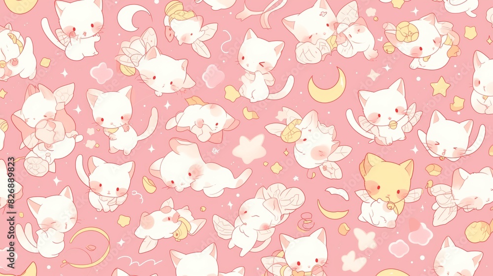 Cute illustration of a kitten, copy space, space for text, Generative AI,子猫の可愛いイラスト、コピースペース,テキスト用スペース,Generative AI, Cute illustration of a kitten, copy space, space for text, Generative AI,子猫の可愛いイラスト、コピースペース,テキスト用スペース,Generative AI,