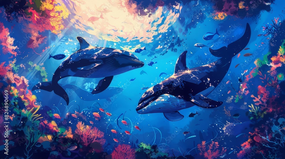 Fototapeta premium Ocean conservation awareness poster