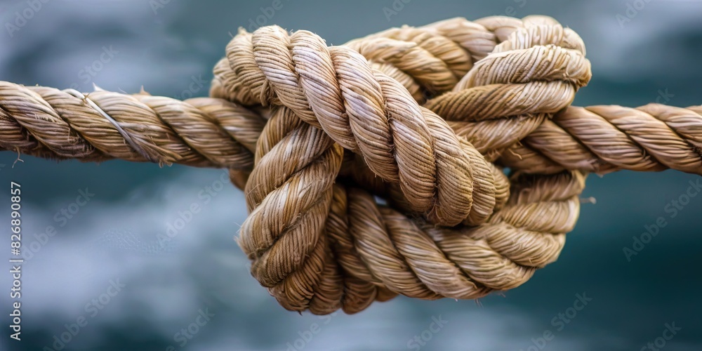 The tight knot, its coils and loops form a secure bond as a symbol of trust and faith. Generative AI The tight knot, its coils and loops form a secure bond as a symbol of trust and faith. Generative AI