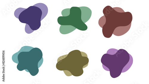 Pastel color abstract blob shape. Organic amoeba blob shape abstract.