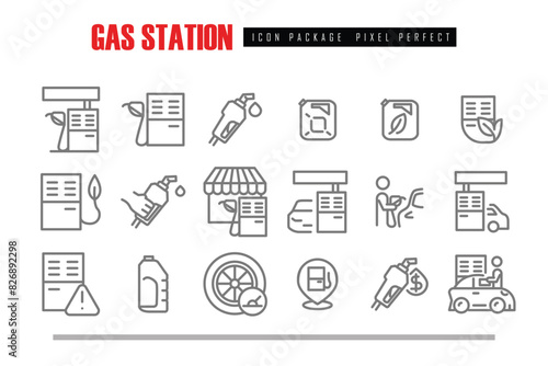 gas station outline icon pixel perfect Vector design good for website and mobile app
