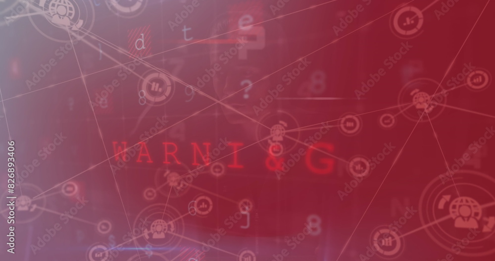 Image of connected icons over texts, letters, symbols and numbers against abstract background Image of connected icons over texts, letters, symbols and numbers against abstract background