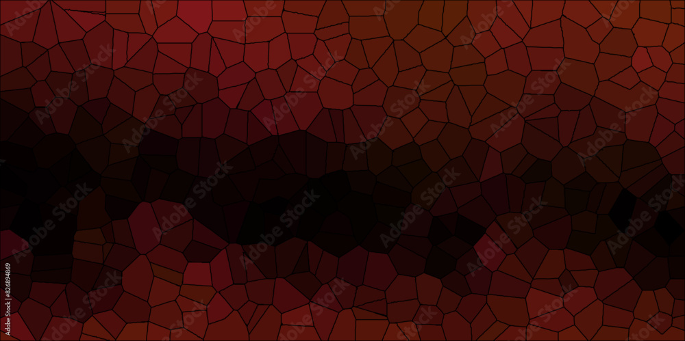 Dark red and black Broken Stained Glass Background with black lines ...