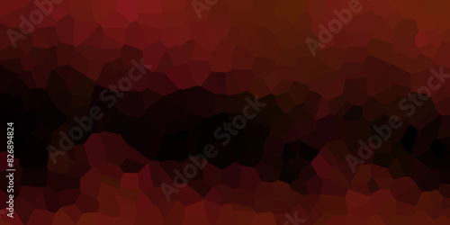 Dark red and black Broken Stained Glass Background with black lines .Seamless pattern with 3d shapes vector Vintage .Texture of abstract backdrop Multicolor Broken . Red triangle background. Vector 