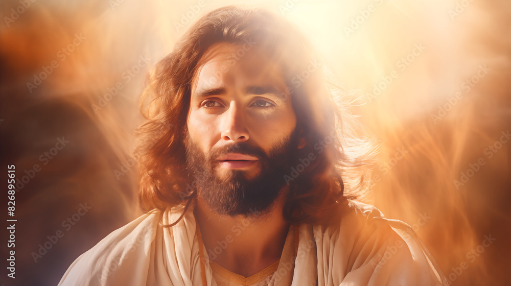 Close-up face of Jesus Christian Close-up face of Jesus Christian