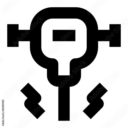 jackhammer line icon for user interface