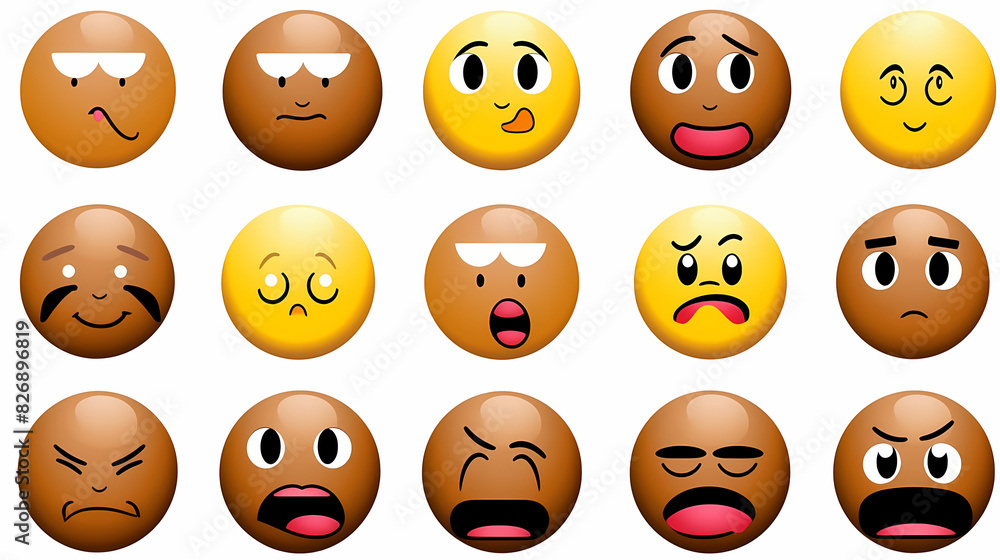 Obraz premium Emoticons conceptual art vector image,Sketch emoticons seamless pattern vector image.