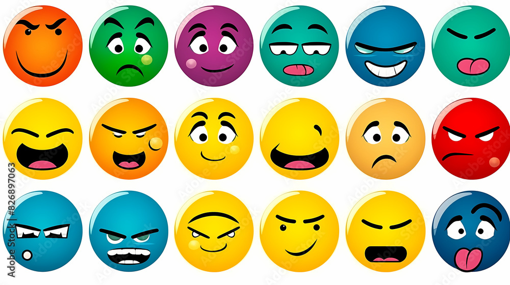 Fototapeta premium Emoticons conceptual art vector image,Sketch emoticons seamless pattern vector image.