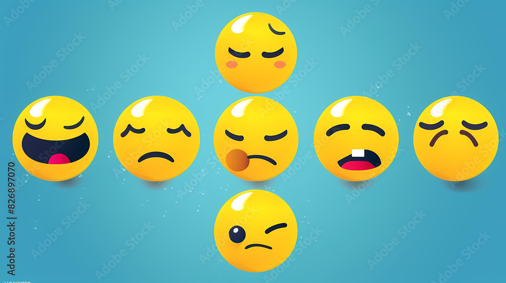 Fototapeta premium Emoticons conceptual art vector image,Sketch emoticons seamless pattern vector image.