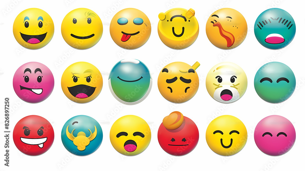 Obraz premium Emoticons conceptual art vector image,Sketch emoticons seamless pattern vector image.