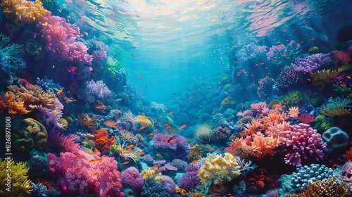 Underwater scene of ocean conservation