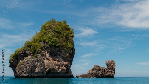 Canvas Print island of turtle. shape of Thailand with sea
