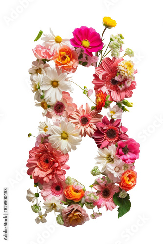 number 8 made from flowers © PhotoFolio Finds