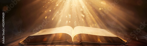 the holy book bright with he sunlight on it and looking so shiny with sunlight on background photo