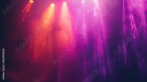 Illuminated Stage with Colorful Lights 