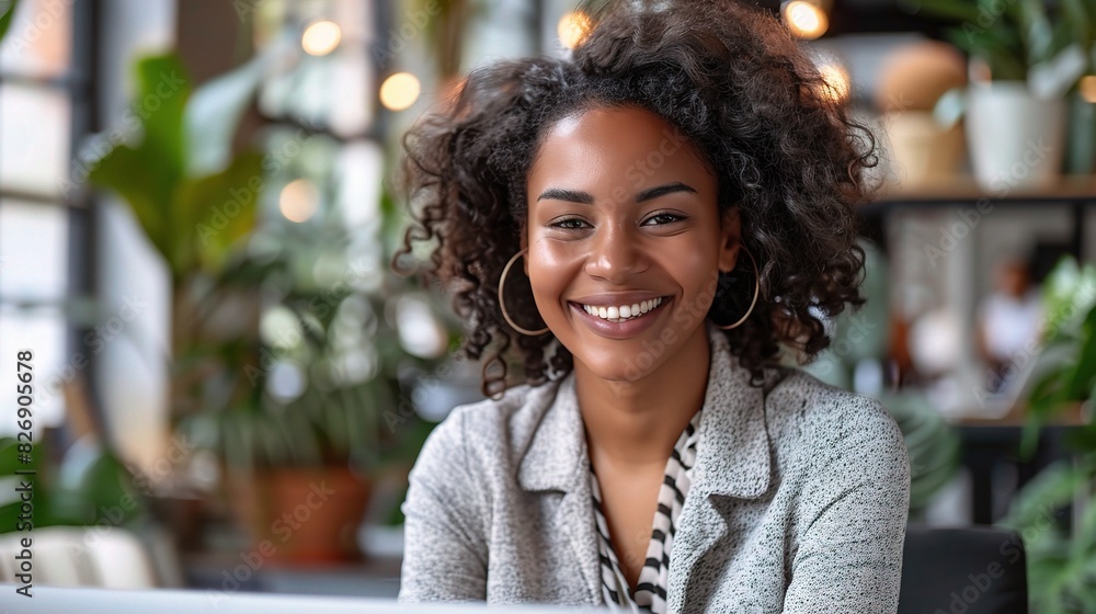 businesswoman conducting employee training sessions on her computer, her smile demonstrating commitment to nurturing talent and fostering growth within her team businesswoman conducting employee training sessions on her computer, her smile demonstrating commitment to nurturing talent and fostering growth within her team