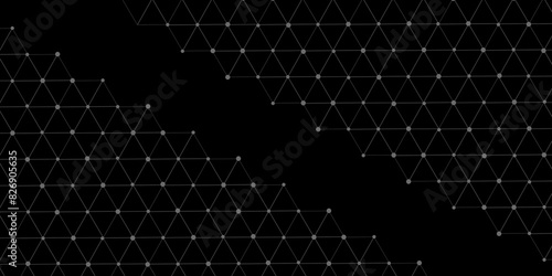 Abstract elegant background black line texture. Abstract black geometric overlapping hexagon pattern abstract futuristic background design. data concept. vector illustration.	 photo