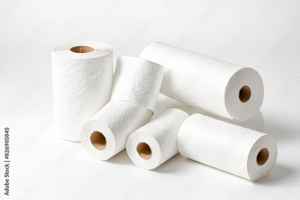 Rolls of white paper on white background Rolls of white paper on white background