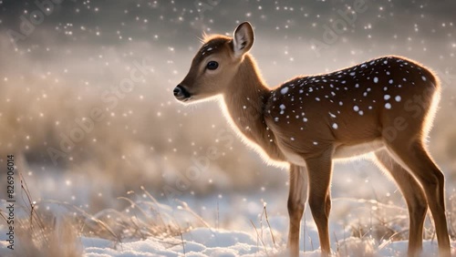 deer in the snow photo