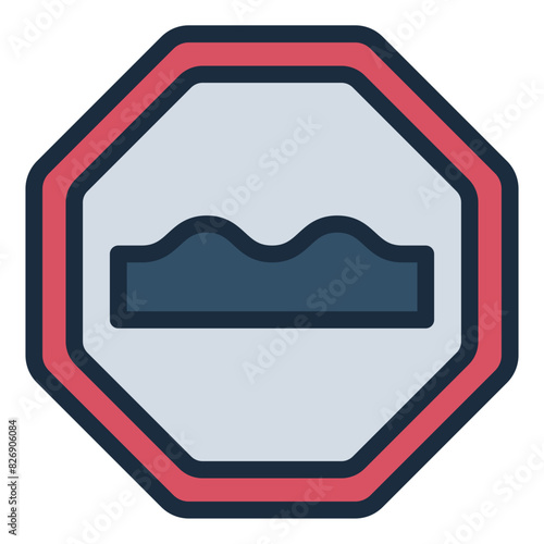 Free Download Uneven Road Traffic Sign Icon - GFXLoad