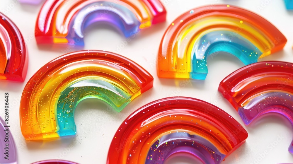 Obraz premium Small Vibrant Polyresin Rainbow Cabochon Crafting Materials
