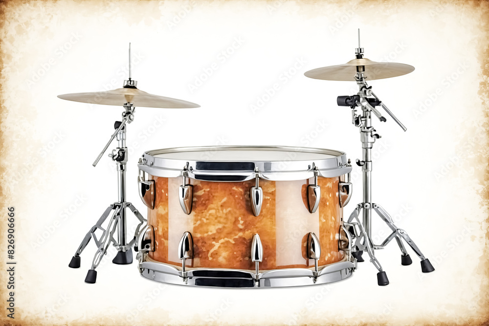 Close-up of a drum set on a white background Close-up of a drum set on a white background