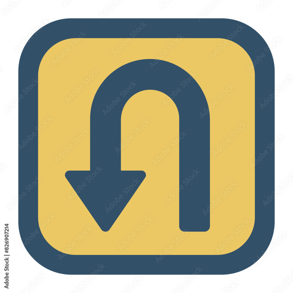 U Turn Traffic Sign Icon U Turn Traffic Sign Icon