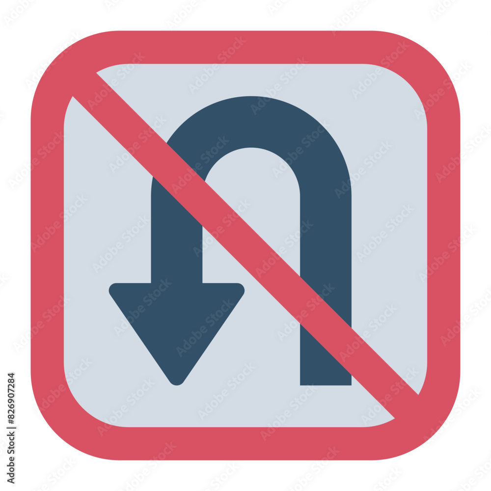 No U Turn Traffic Sign Icon No U Turn Traffic Sign Icon