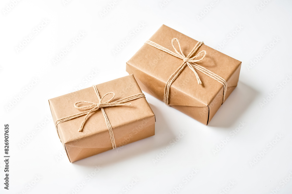 Two Brown Paper Packages Tied with String Two Brown Paper Packages Tied with String
