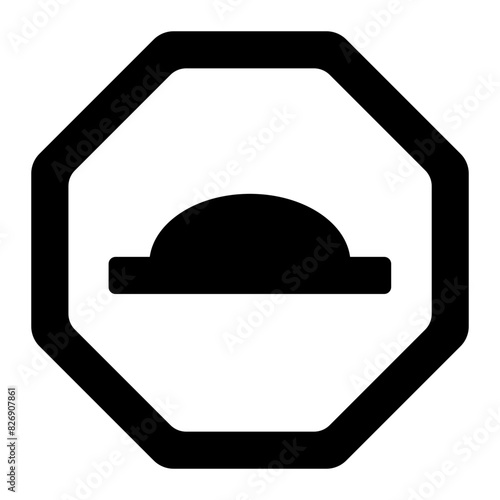 Speed Bump Traffic Sign Icon