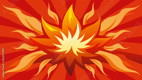 A vibrant burst of fiery red and orange embodying unbridled passion and desire.. Vector illustration