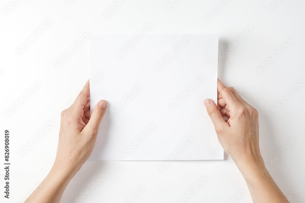 Hands Holding Blank White Paper Hands Holding Blank White Paper