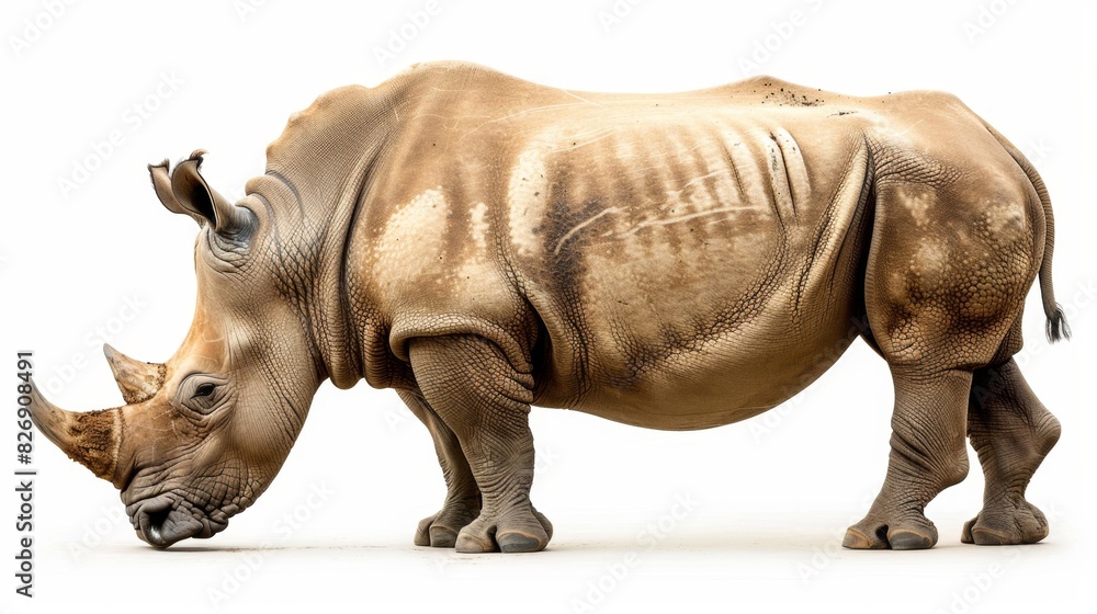 Fototapeta premium Majestic Rhinoceros in the Jungle - Wildlife Conservation Concept