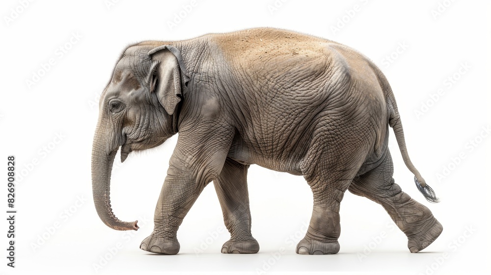 Fototapeta premium Majestic Elephant Standing Solo in Jungle Habitat - Wildlife Conservation and Environmental Awareness Concept